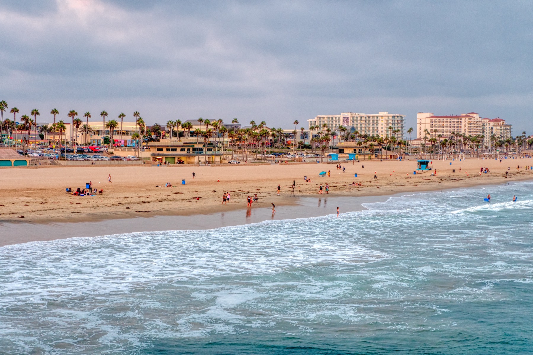 Surf and sand at Huntington Beach